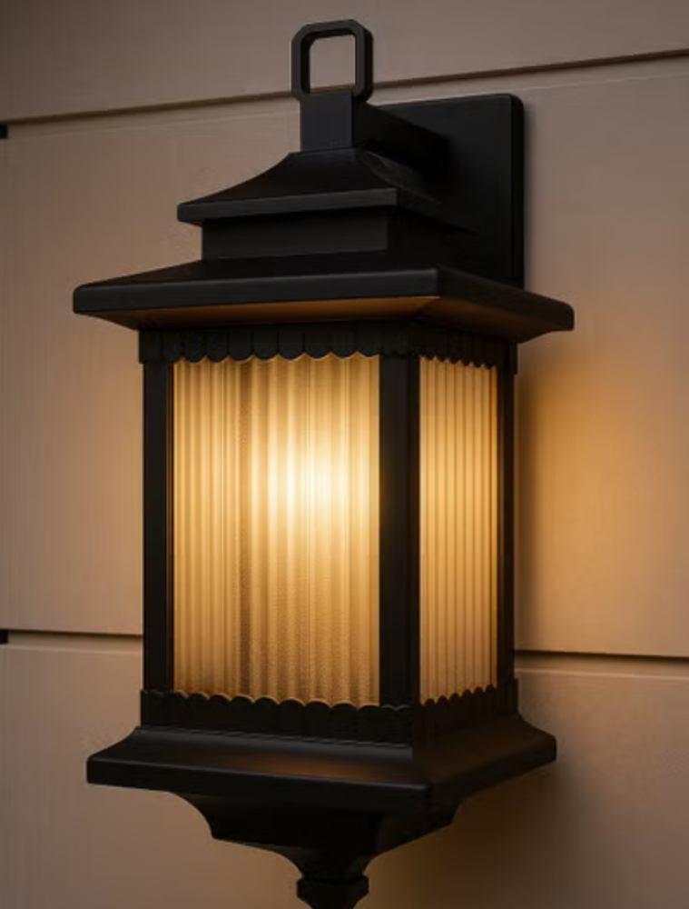External classic wall applique – Elegant black – E27 lamp base – 32×20 cm size