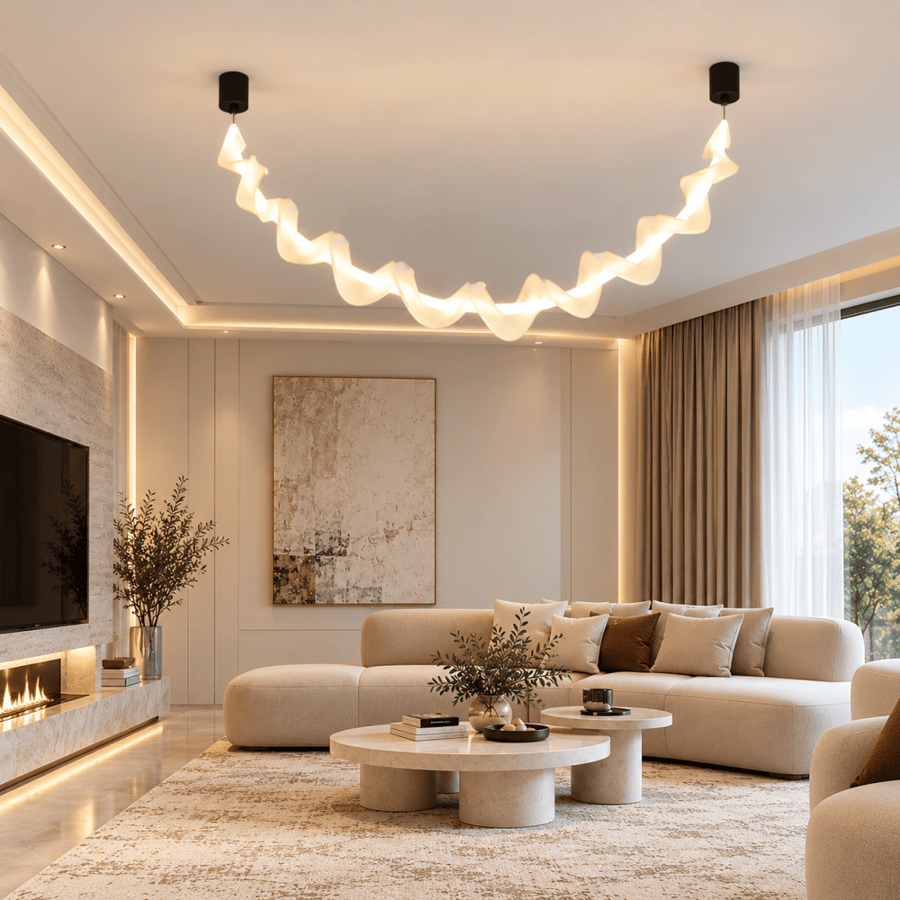 Chandelier Alali black led modern yellow light available different sizes