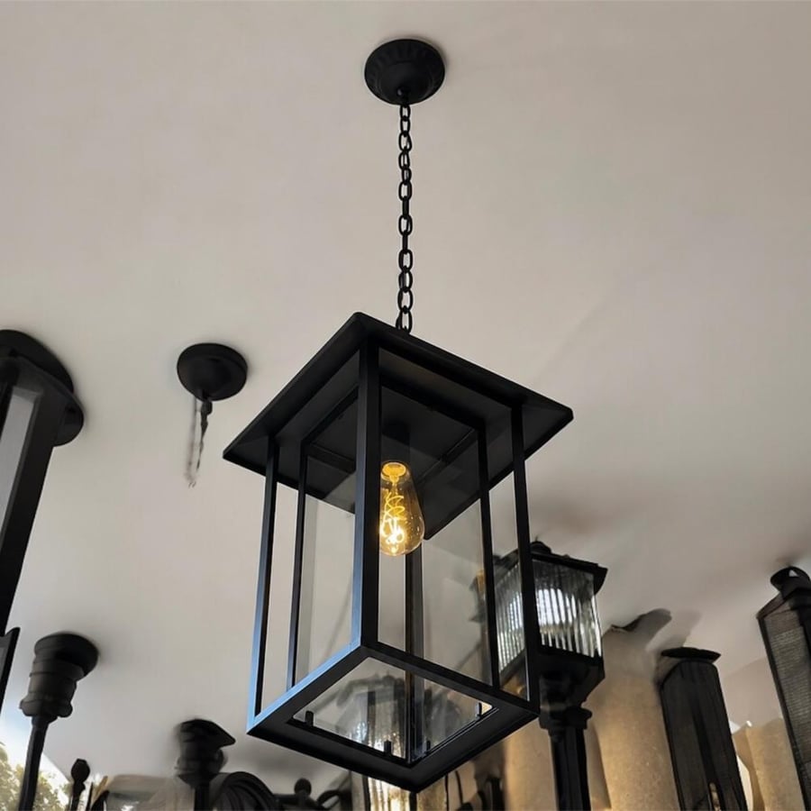 Modern external hanging lantern 45 × 30 cm – matte black