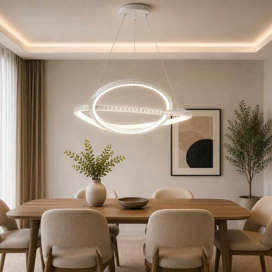 ثريا LED مودرن حلقات متداخلة – 42 واط – أبيض