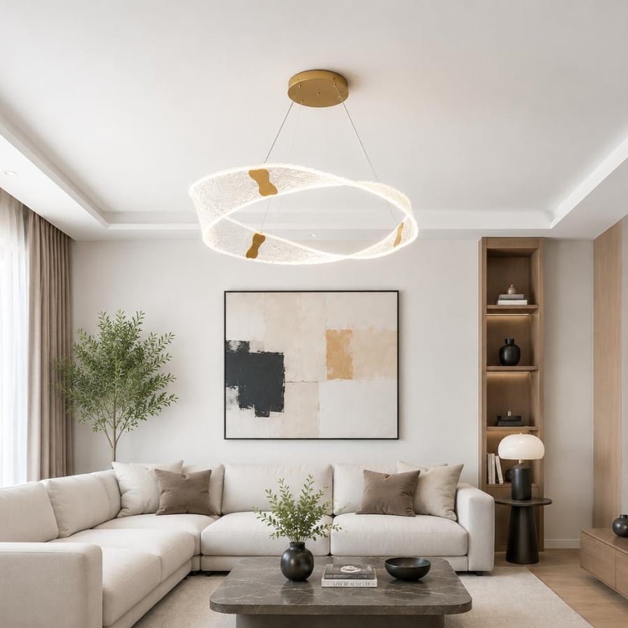 ثريا علاقي LED مودرن بتصميم دائري – 60 سم – بثلاث اضاءات