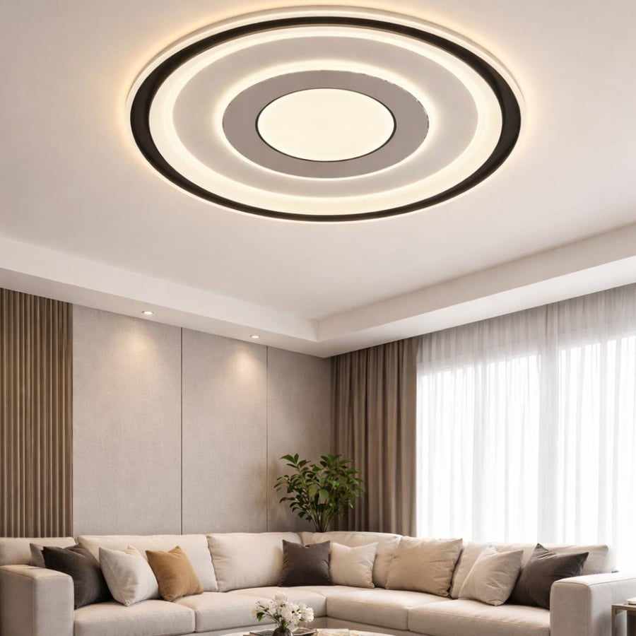 Modern round ceiling grab with 50 cm size and three lights
