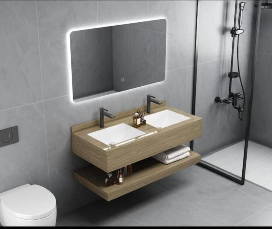 Wooden marble sinks, two pieces, one basin and two basins, in various sizes