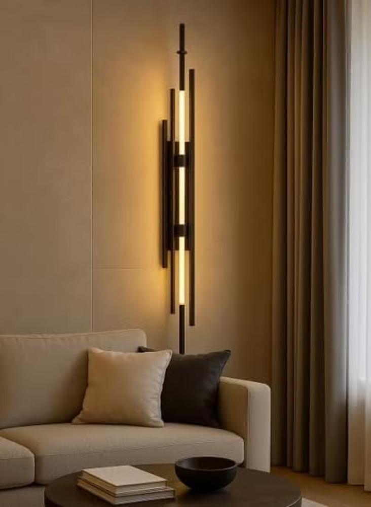 ابليك جداري مودرن بلون أسود – إضاءة صفراء دافئة – 18 واط – مقاس 60×9 سم