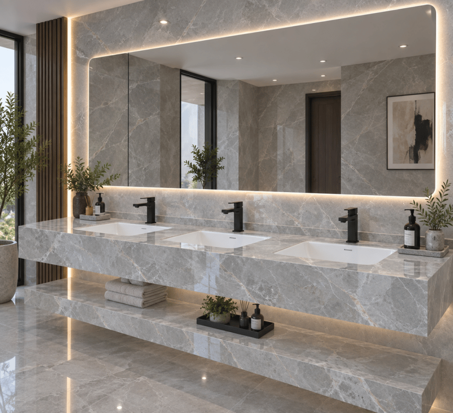 Triple porcelain sink – elegance of design and durability