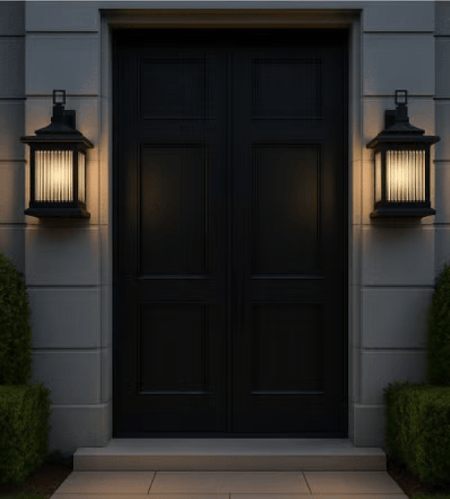 External classic wall applique – Elegant black – E27 lamp base – 32×20 cm size