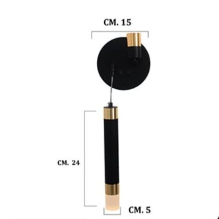 Wall-mounted black LED modern mirror with three lights