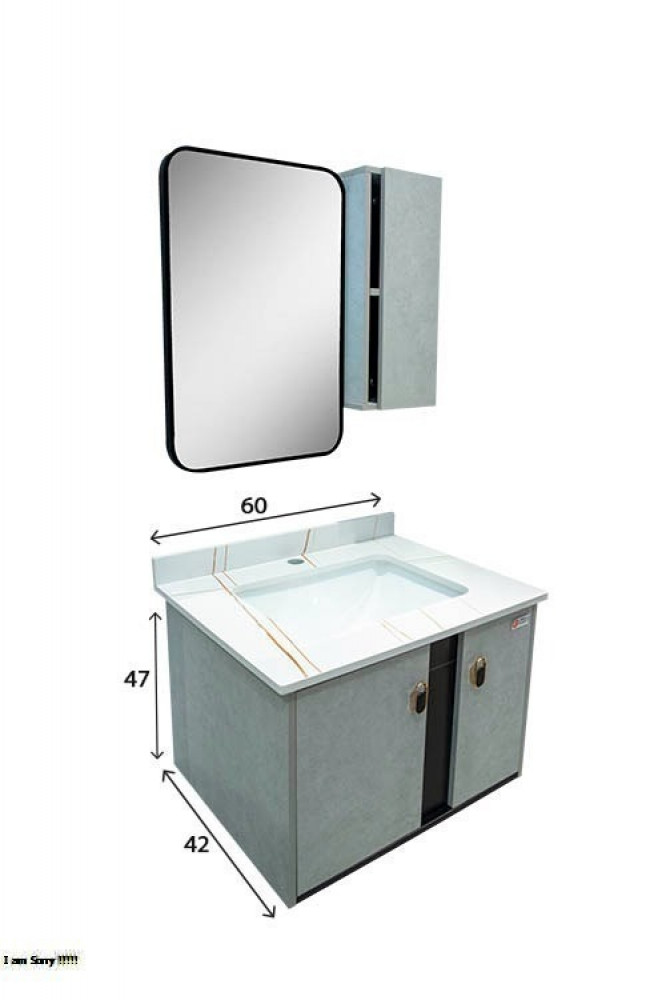 Decorative washbasin, Bali Wood, one, marble basin, 60 cm
