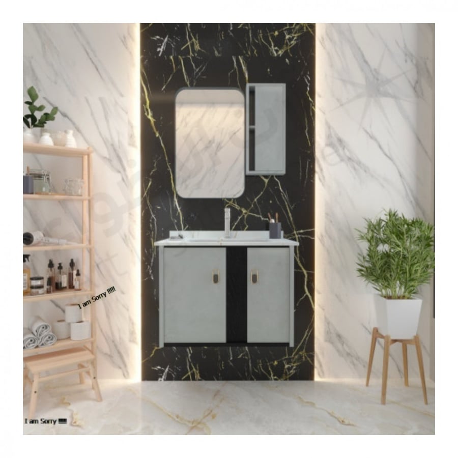 Decorative washbasin, Bali Wood, one, marble basin, 60 cm