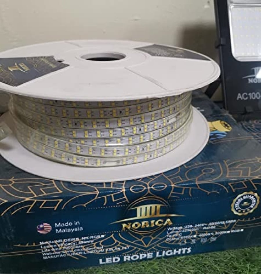 Malaysian manufacturing, 5-year warranty, hidden decorative strip, two lines, 50 meters, for bright illumination, available (yellow - white)