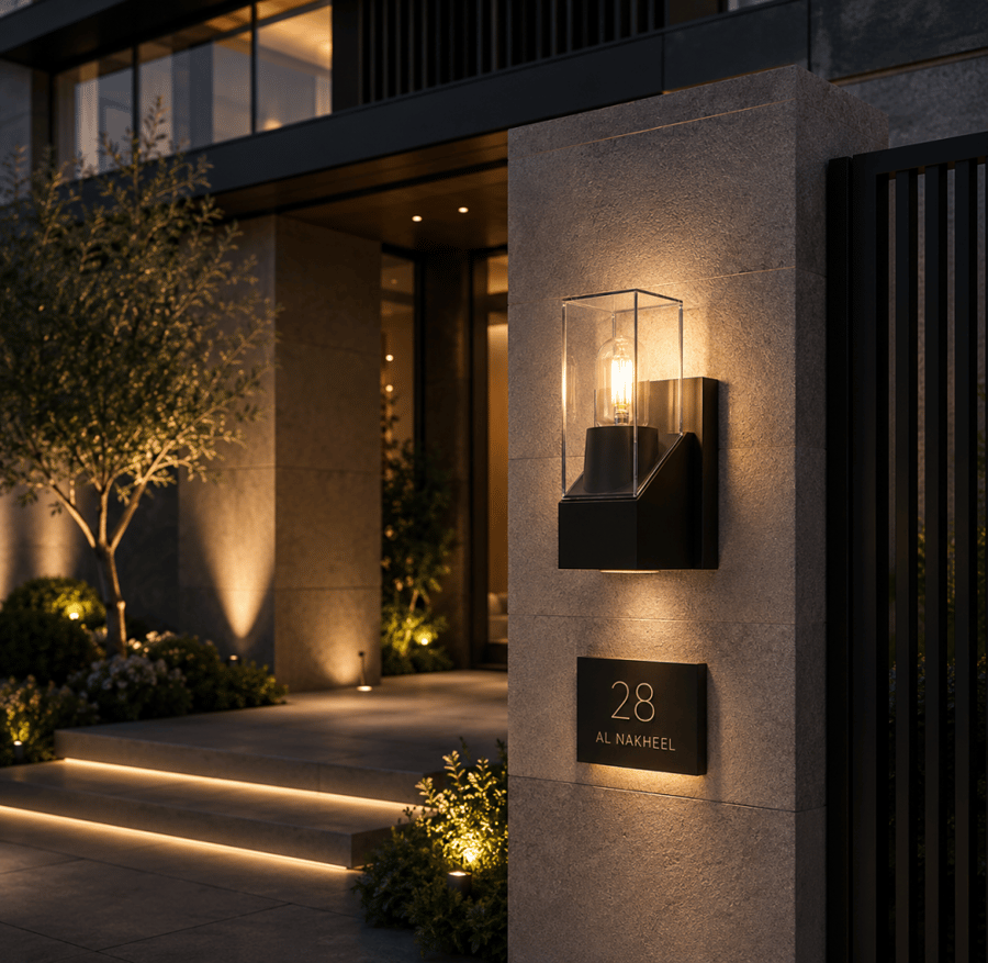 فانوس جداري اسود E27 9656/1BK+CL