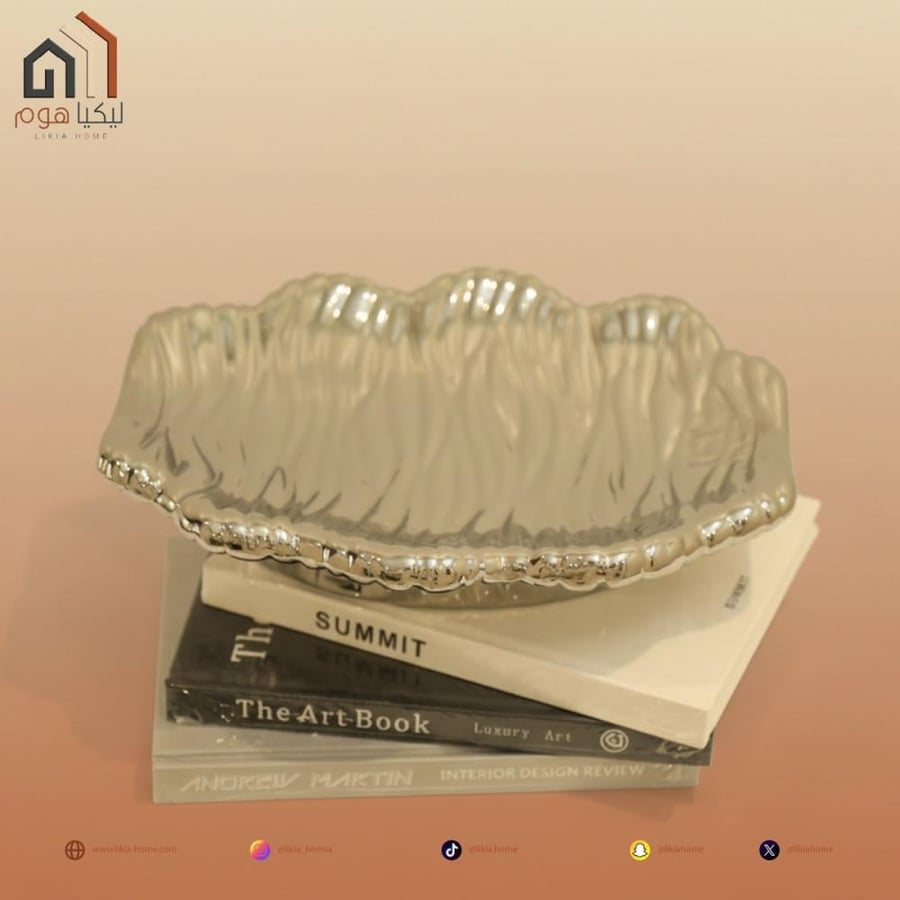 صينية تقديم فضي لامع متعددة الاستخدام
