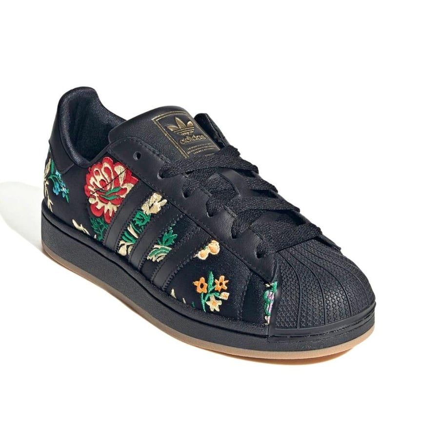 adidas Superstar II Shoes Black / Floral Stitching