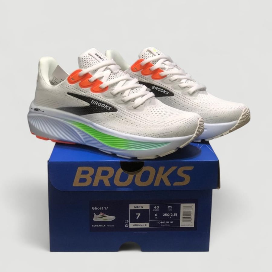 حذاء بروكس جوست 17 | Brooks Ghost 17White Pink Clay Gecko