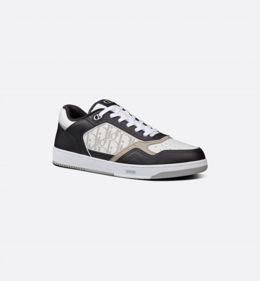 Black, White and Beige Smooth Calfskin with White Dior Oblique Galaxy Leather
