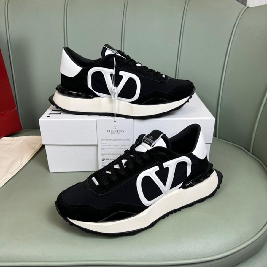Valentino Garavani Netrunner Low-top Sneakers in Mesh & Calf Suede