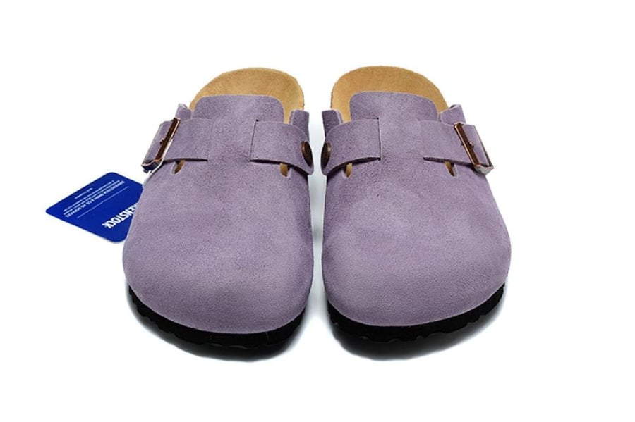 BIRKENSTOCK Boston Suede Clogs lavender