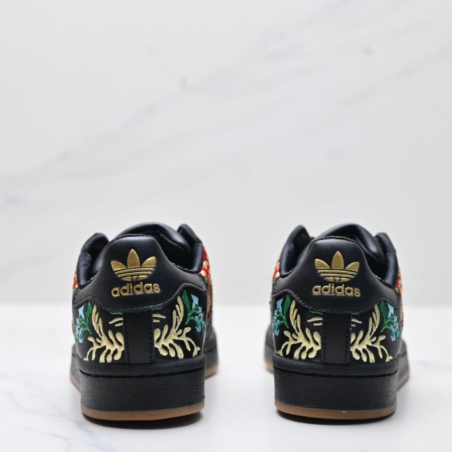 adidas Superstar II Shoes Black / Floral Stitching