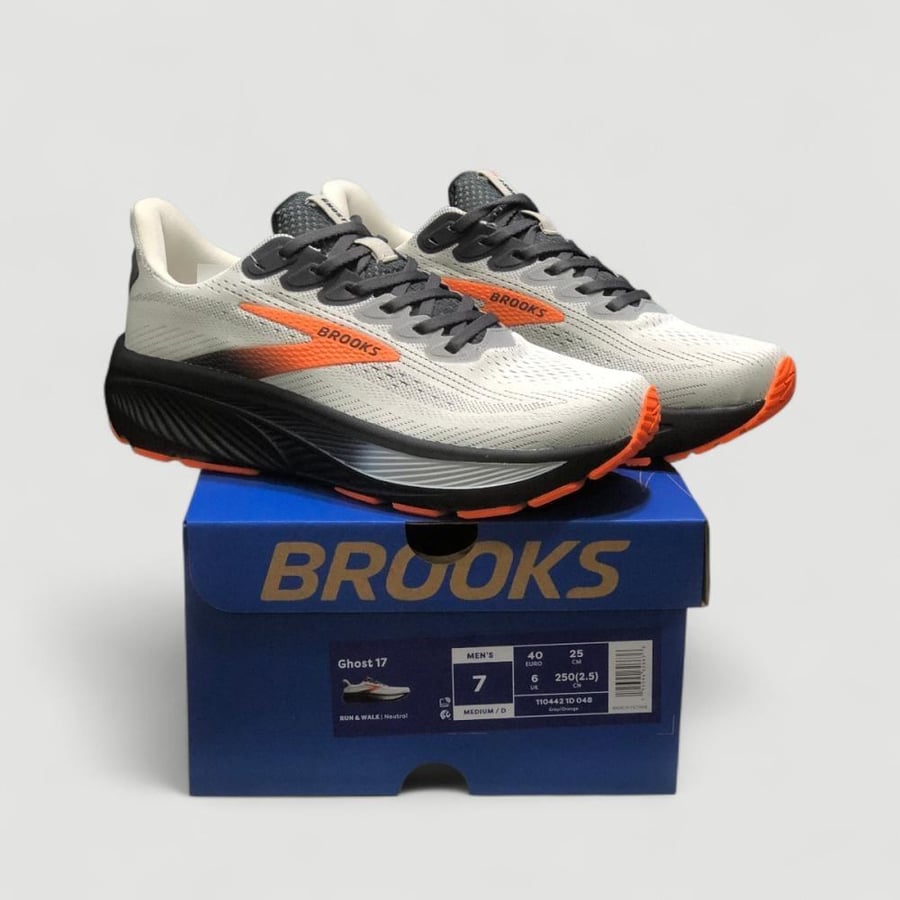 حذاء بروكس جوست 17 | Brooks Ghost 17 Oyster Mushroom Orange Ebony