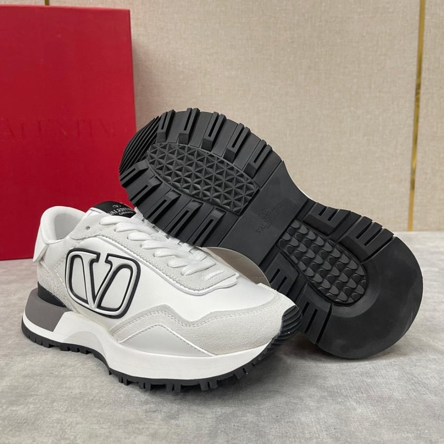 Valentino Garavani Netrunner Low-top Sneakers in Mesh & Calf Suede
