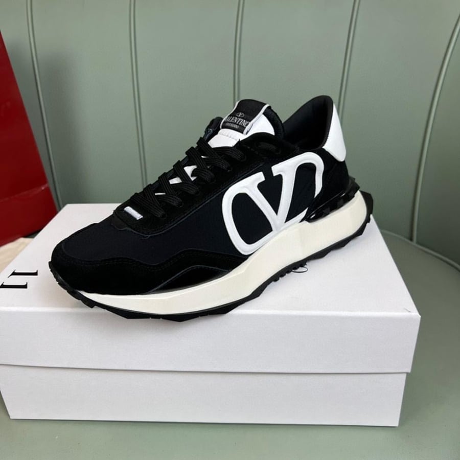 Valentino Garavani Netrunner Low-top Sneakers in Mesh & Calf Suede