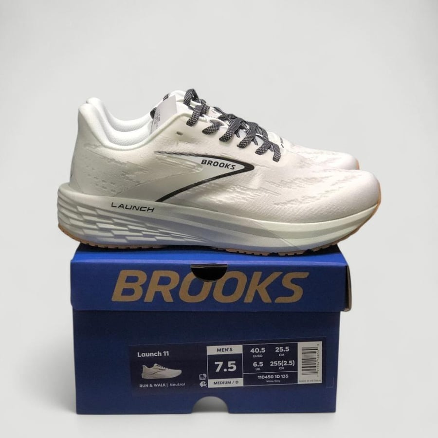 حذاء بروكس لونش 11 للجري | Brooks Launch 11 White Grey Black sneakers