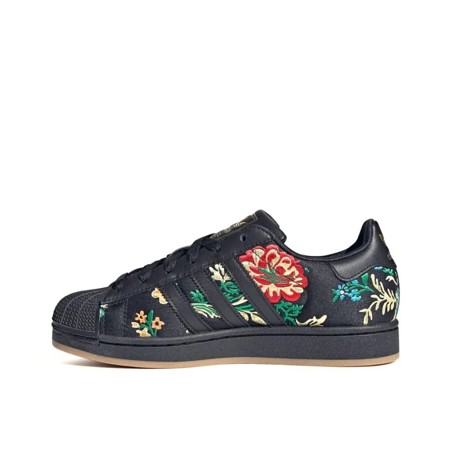 adidas Superstar II Shoes Black / Floral Stitching
