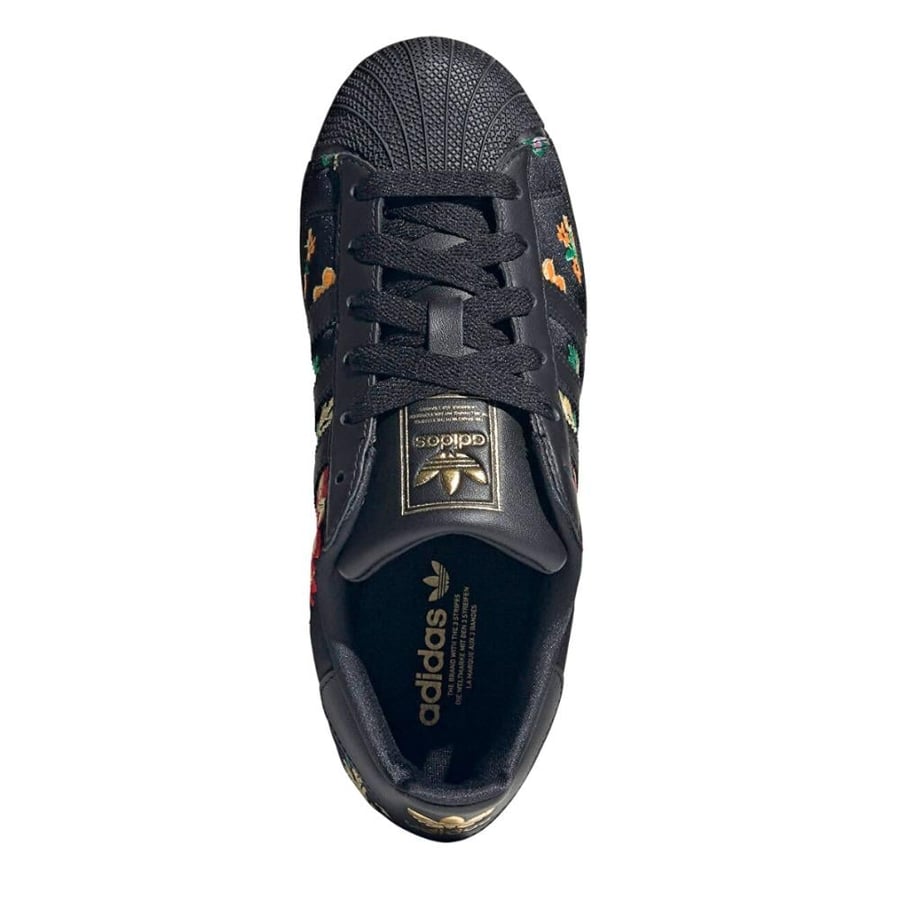 adidas Superstar II Shoes Black / Floral Stitching
