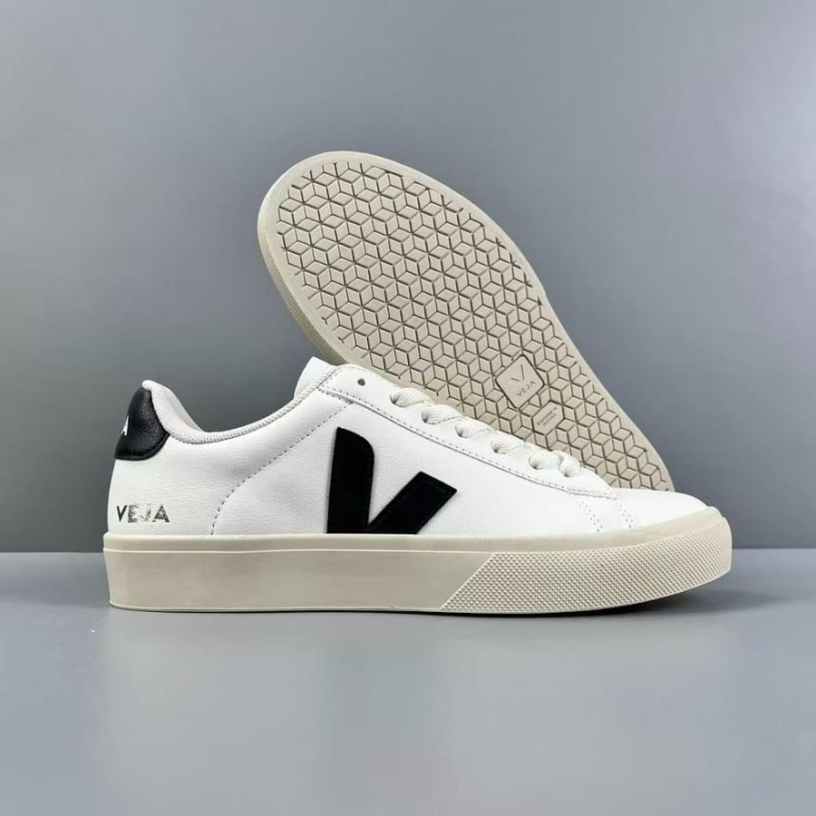 VEJA CAMPO LEATHER WHITE BLACK