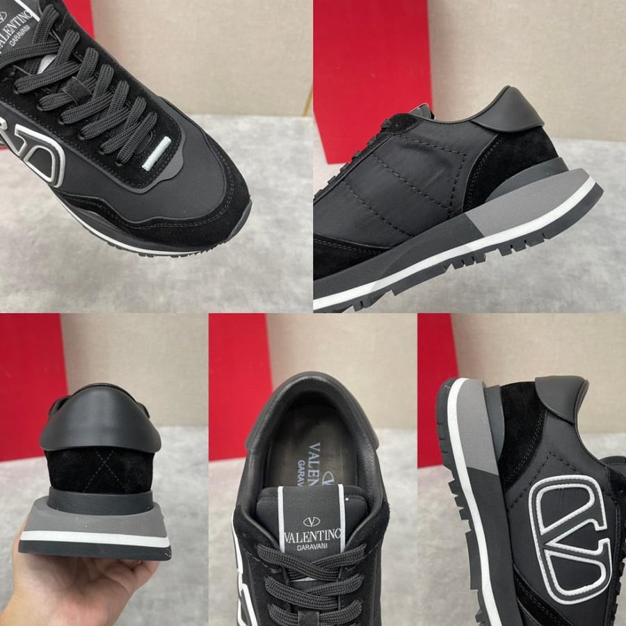 Valentino Garavani Netrunner Low-top Sneakers in Mesh & Calf Suede