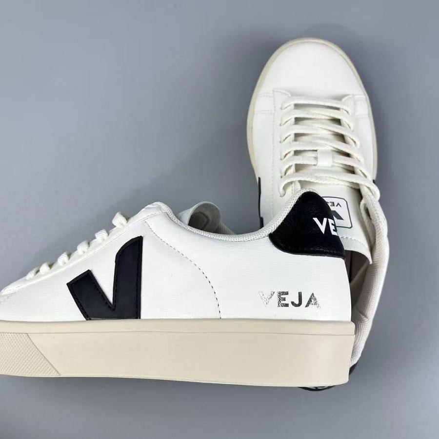 VEJA CAMPO LEATHER WHITE BLACK