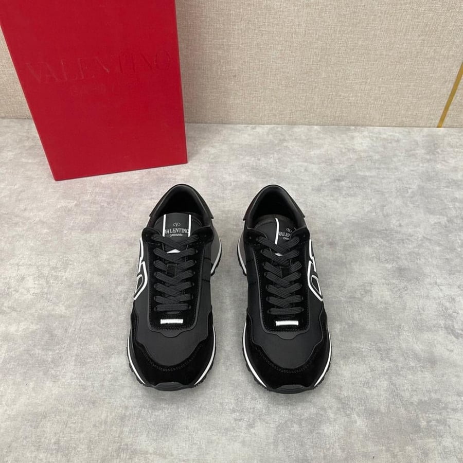 Valentino Garavani Netrunner Low-top Sneakers in Mesh & Calf Suede