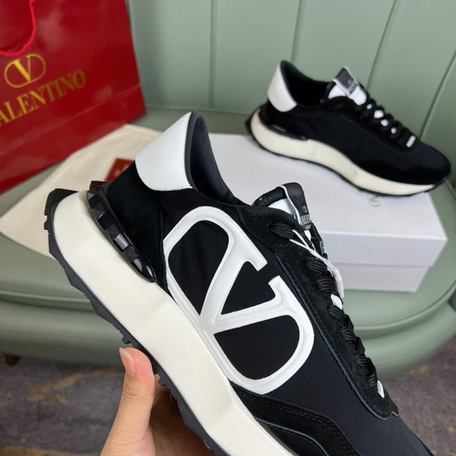 Valentino Garavani Netrunner Low-top Sneakers in Mesh & Calf Suede