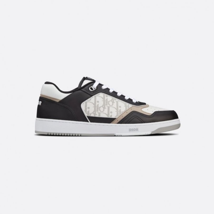 Black, White and Beige Smooth Calfskin with White Dior Oblique Galaxy Leather