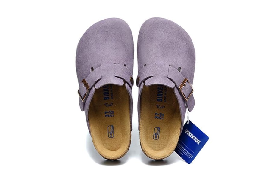 BIRKENSTOCK Boston Suede Clogs lavender