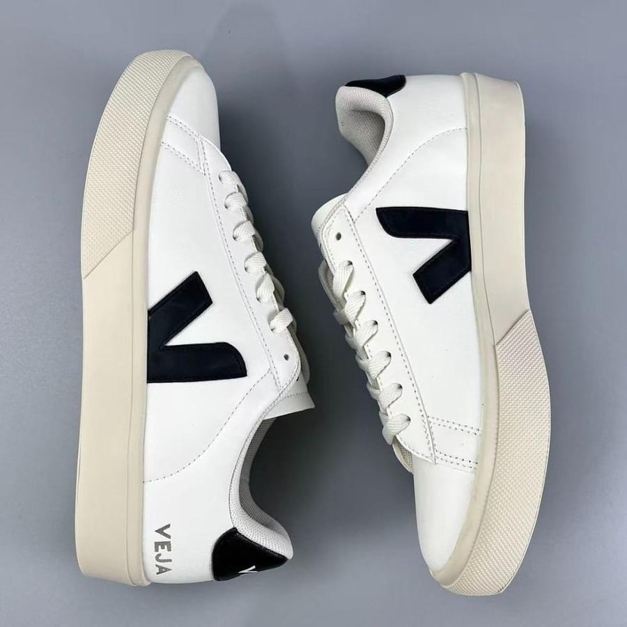 VEJA CAMPO LEATHER WHITE BLACK