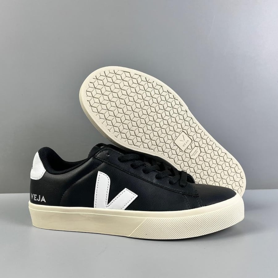 VEJA CAMPO LEATHER BLACK WHITE