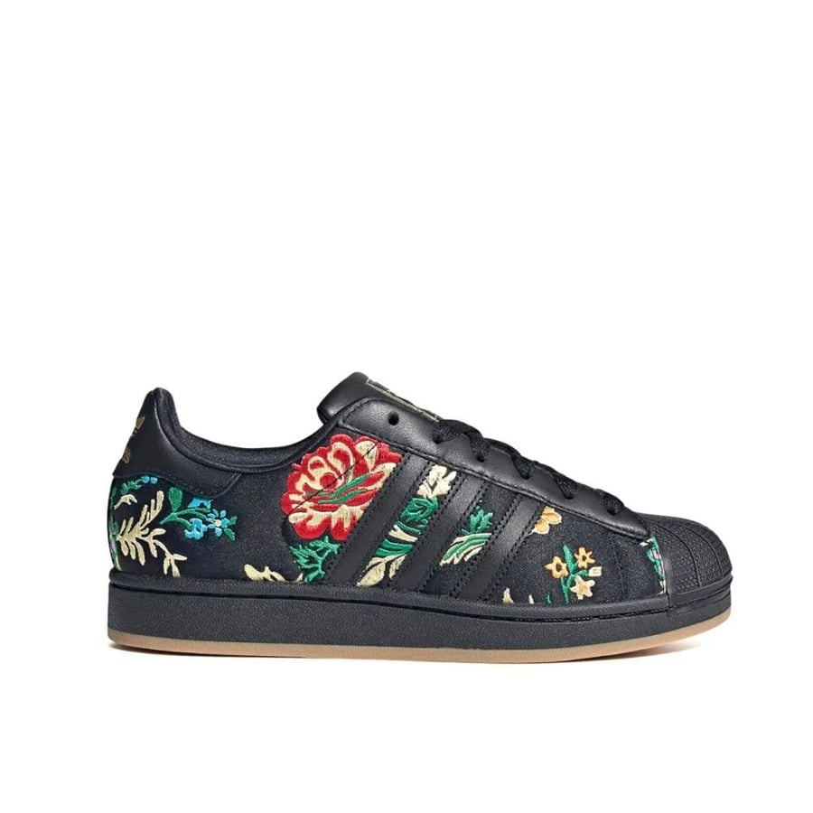 adidas Superstar II Shoes Black / Floral Stitching