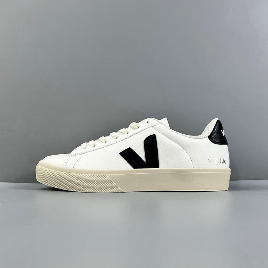 VEJA CAMPO LEATHER WHITE BLACK