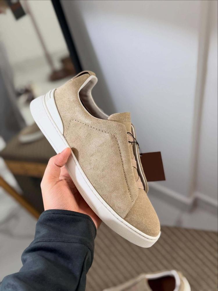 حذاء زينيا تريبل ستيتش بيج – ZEGNA Triple Stitch Beige