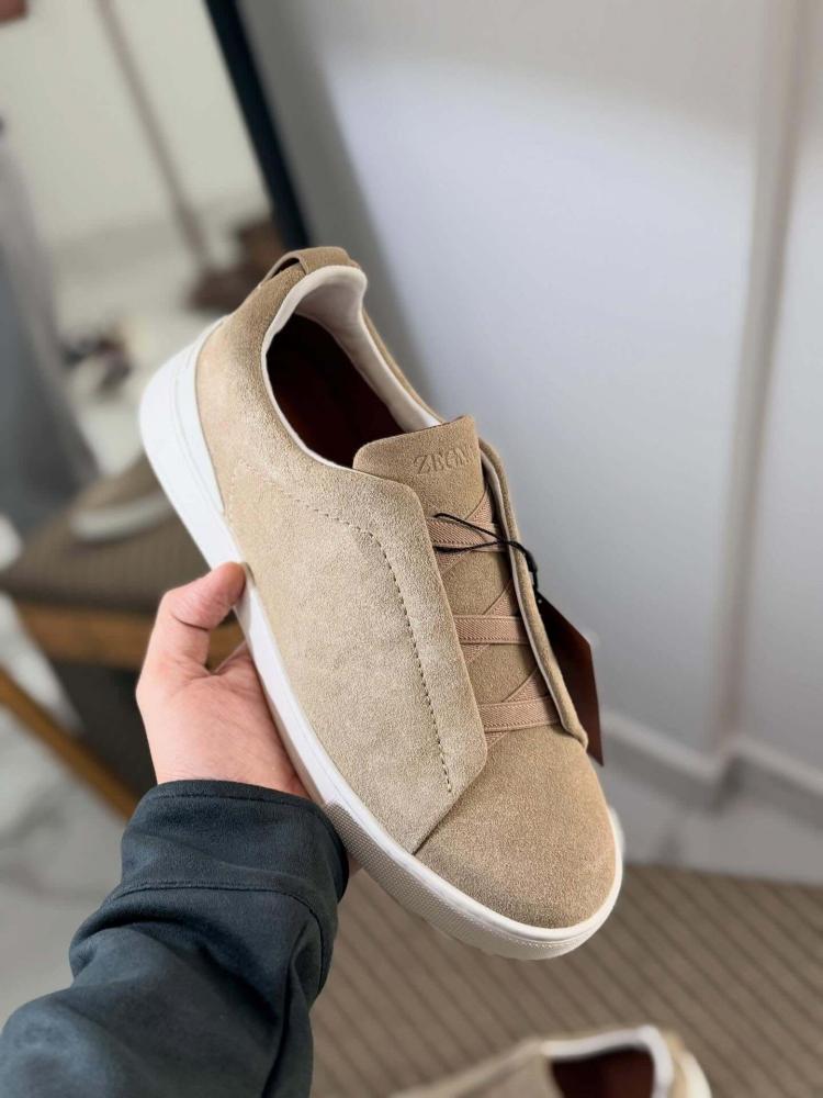 حذاء زينيا تريبل ستيتش بيج – ZEGNA Triple Stitch Beige