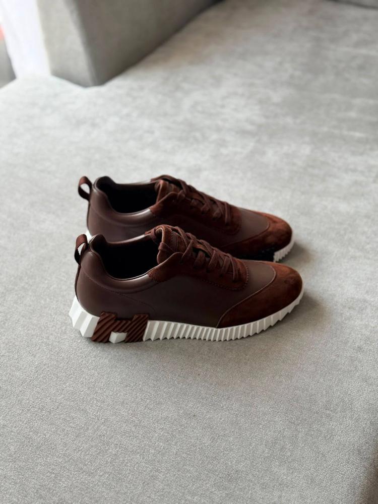 حذاء هيرمس بني وأبيض – Hermès Bouncing Brown & White