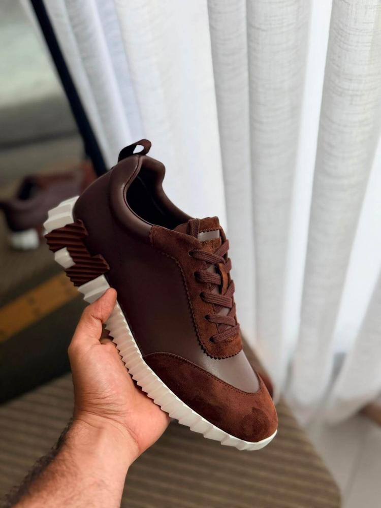 حذاء هيرمس بني وأبيض – Hermès Bouncing Brown & White