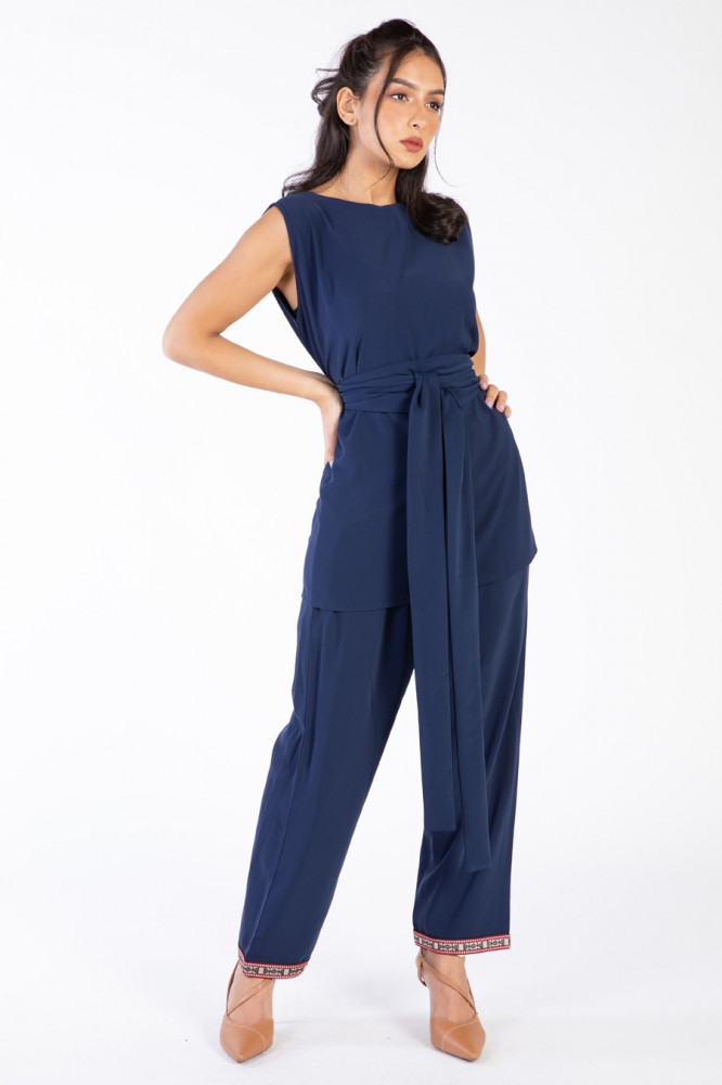 Navy blue blouse and pants - Sadu