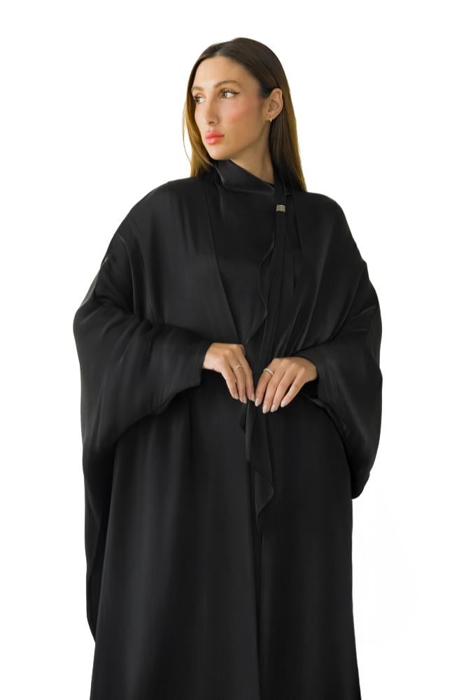 Luxury black abaya and bisht with an elegant dress - Marina
