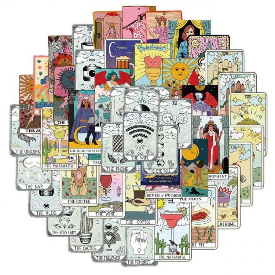 Tarot Card Fortune-telling Sticker( 10 حبات بالحظ )