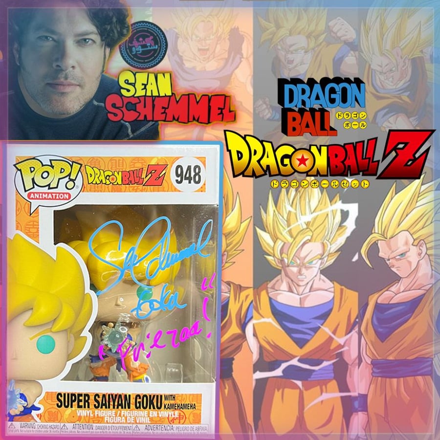 n Ball Z- Goku with Kamehameha #948 SIGNED Sean Schemmel  + JSA