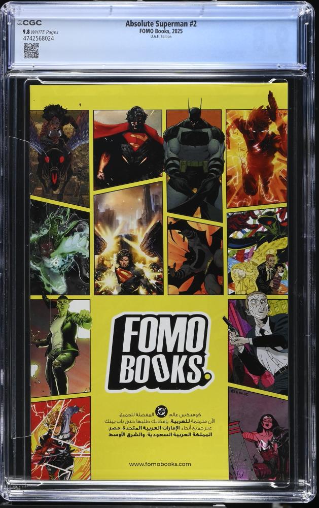 Absolute Superman #2 U.A.E. Arabic Edition (FOMO Books) Rafa Sandoval Cover – CGC 9.8 Universal (TOP POP / POP 1)