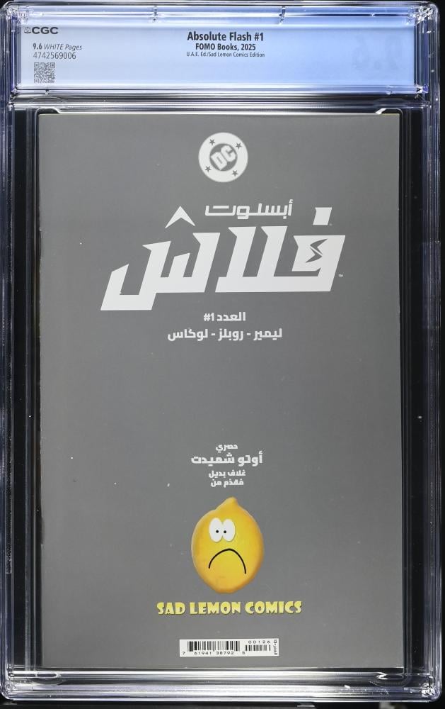 Absolute Flash #1 U.A.E. Arabic Edition (FOMO Books) Sad Lemon Comics Edition (Otto Schmidt Cover) – CGC 9.6 Universal (TOP POP / POP 1)