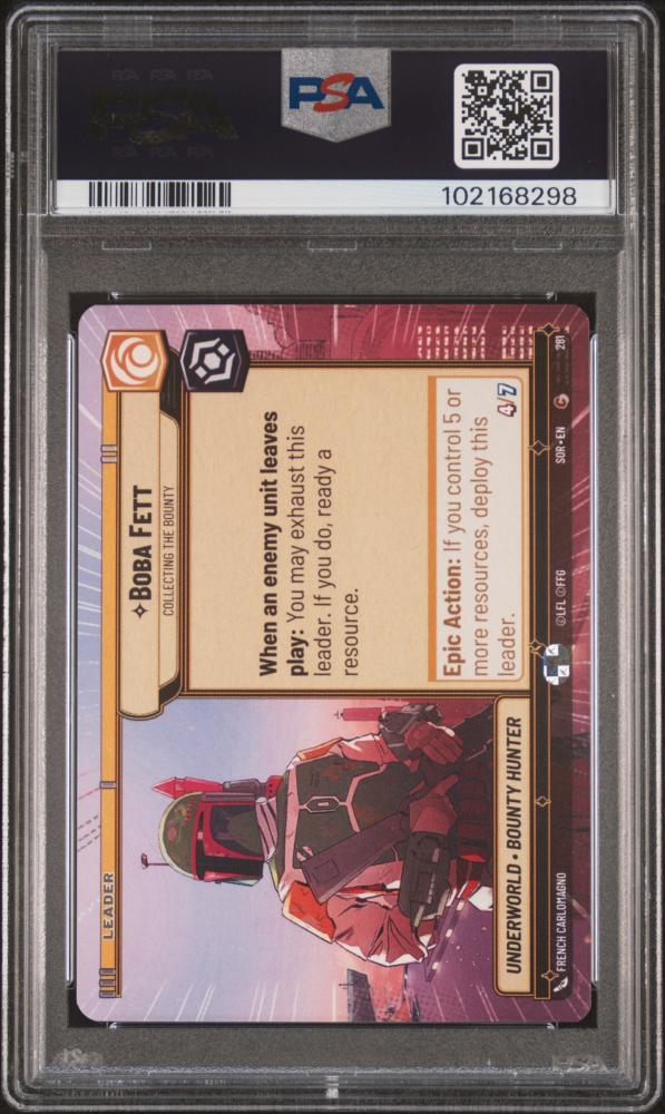 by Star Wars Unlimited Spark of Rebellion Boba Fett Hyperspace #281 PSA Signed By DANIEL LOGAN